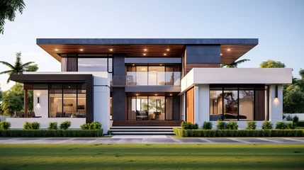 Photo sur Aluminium Canada front view Luxurious new construction home. Dream Home, Luxury House, Success