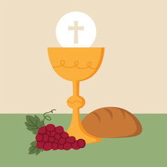 World Communion sunday. Vector illustration in flat style