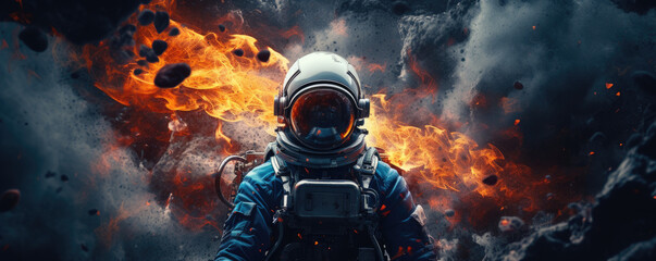 Cosmonaut and galaxy