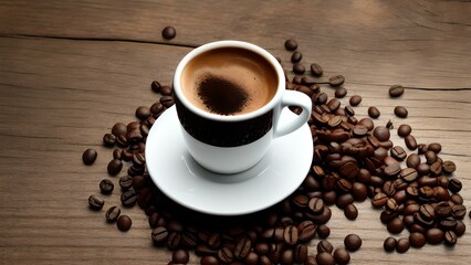 Obraz premium cup of coffee beans