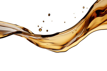 Close-up photo of oil, grease spreading, isolated white background