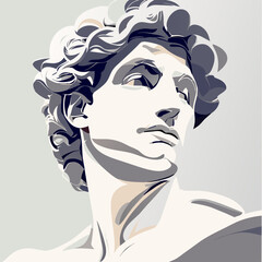 David statue vector illustration, David head sculpture
