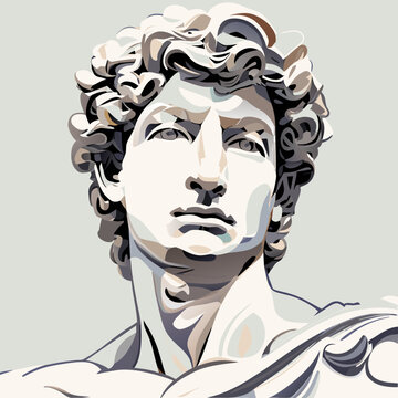 David statue vector illustration, David head sculpture