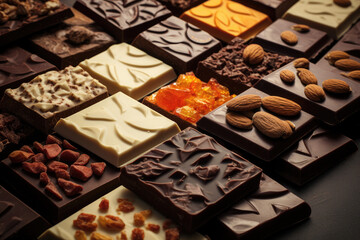 Different varieties of chocolate bark