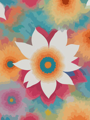 A mesmerizing display of abstract floral patterns created using vector graphics.