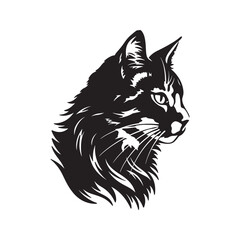 Cat head silhouette vector