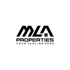 MLA Initial Real Estate Logo Sign Design .