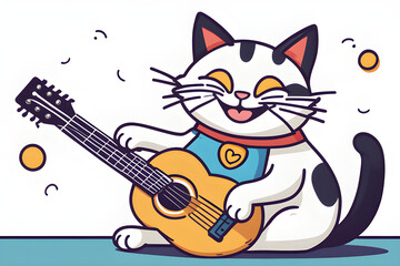 A cat smiling while playing the guitar
Generative AI