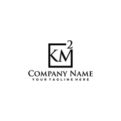 Naklejka premium Alphabet letters Initials Monogram logo KM MK K and M