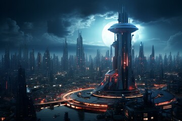 A futuristic metropolis. Generative AI