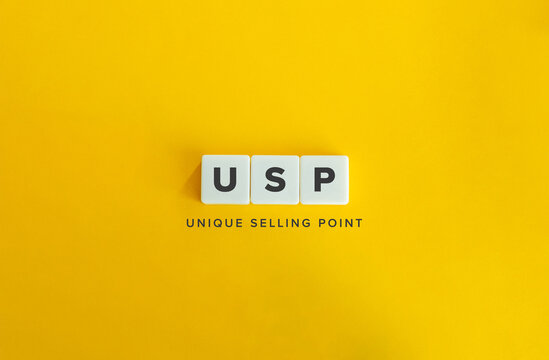USP Term and Initialism. Unique Selling Point or Proposition in Marketing. Product or Brand Differentiation Concept Image.