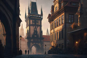 Deurstickers Old town of Prague © neirfy