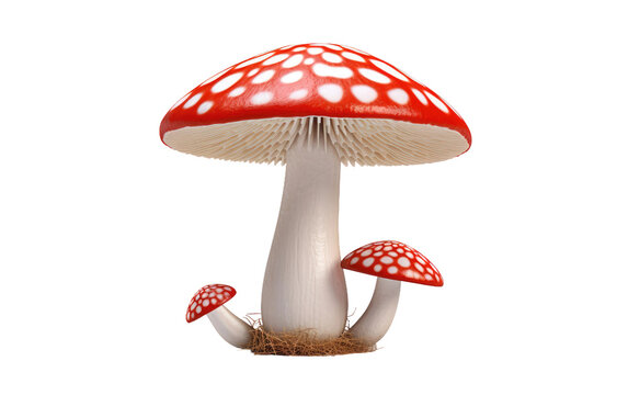 Blewit Mushroom 3D Cartoon Image on isolated background