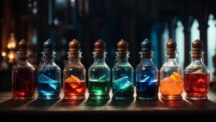 Obraz na płótnie Canvas bottles of different chemical