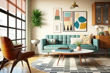Mid-Century Modern Living Room - Timeless Elegance with a Retro Twist