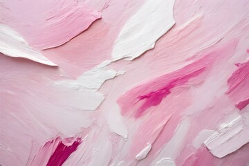 Fototapeta premium Closeup of abstract pink texture background.. Oil, acrylic brushstroke, pallet knife paint on canvas (Generative Ai)