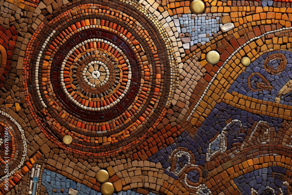 Leinwandbilder an image showcasing abstract representations of ancient roman mosaic designs, with intricate pattern