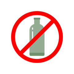 No alcohol sign icon flat vector design
