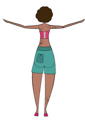 Woman with a tattoo on her back