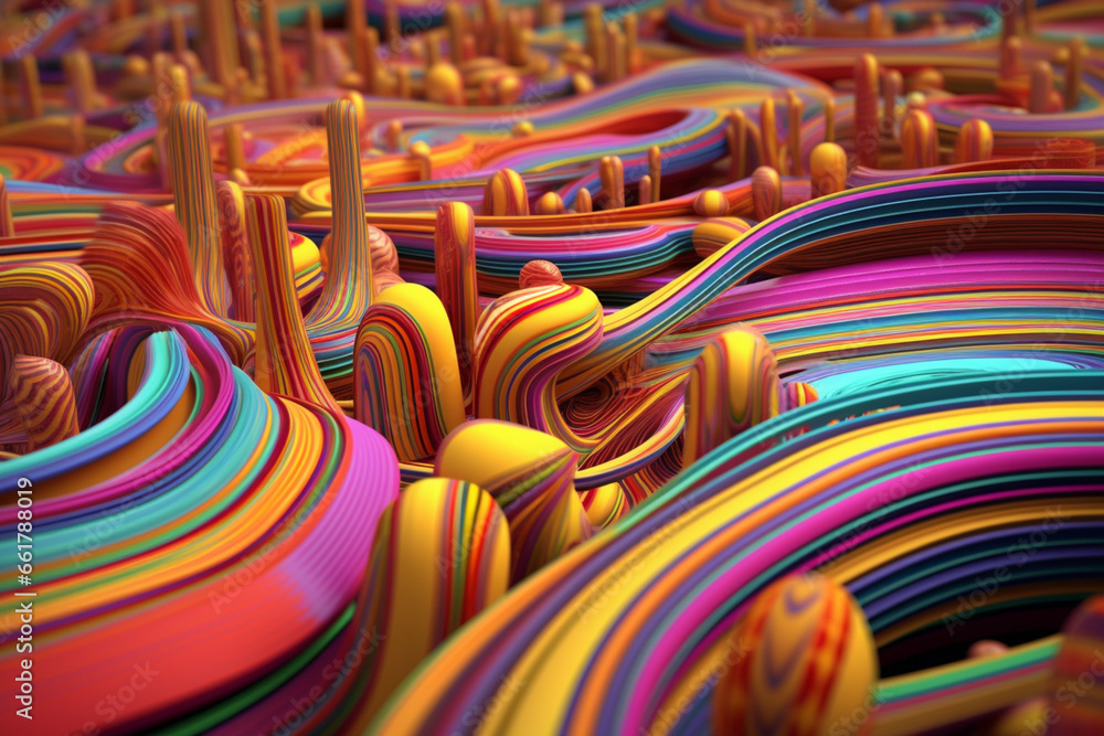 Aufkleber an abstract representation of the kushan silk road, with intersecting lines and vibrant hues.