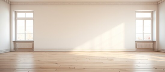 Obraz premium Spacious well lit apartment with an empty room and lovely interior With copyspace for text