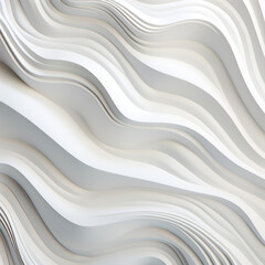 Abstract background featuring flowing white waves resembling wall sculpture and installation, characterized by precisionist lines, rich layering, surreal organic shapes, and realistic hyper-detail.