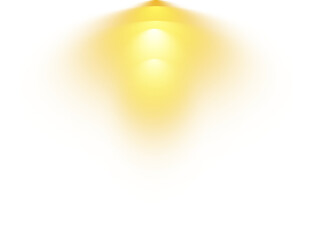Bright Yellow Spotlight. Scene. Light Effects. Glow light effect. Glowing lamp. PNG.
