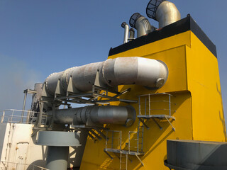 The exhaust gas scrubber system on board a ship