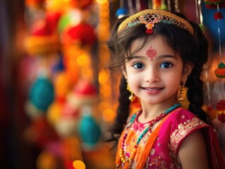 Fototapeta premium Teej festival indian colorful woman indian ceremony