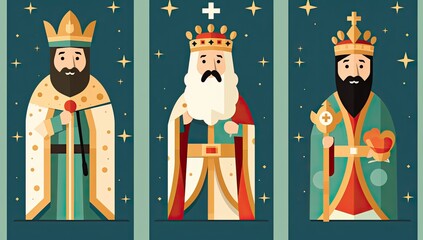Fototapeta na wymiar The three wise men. Christianity tradition at Christmas. Generative AI