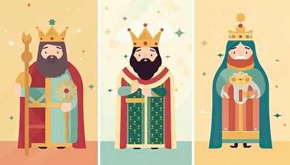 The three wise men. Christianity tradition at Christmas. Generative AI