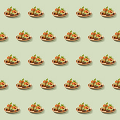 Delicious Avocado Toast food seamless photo pattern on a solid color background