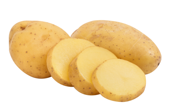 Potato or Solanum tuberosum on transparent background.