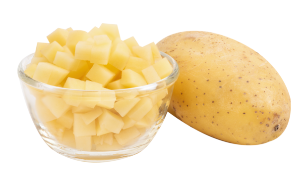 Potato or Solanum tuberosum on transparent background.