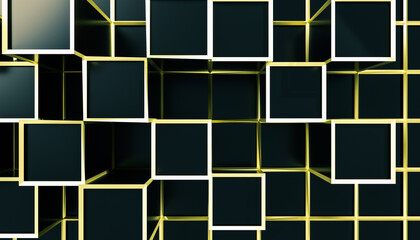 Abstract background, 3D rendering, square type