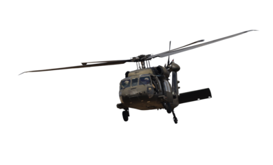 military helicopter isolated on transparent background