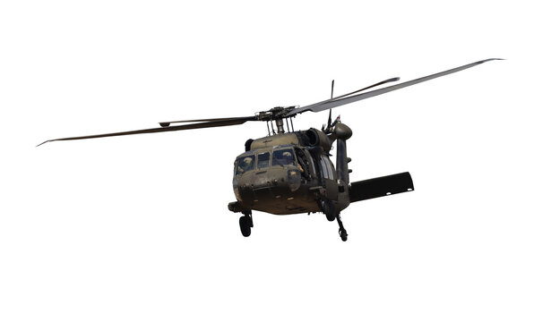 military helicopter isolated on transparent background