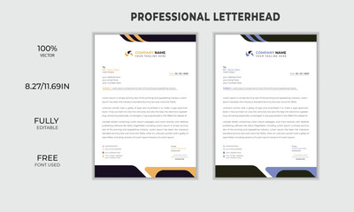 Obraz premium Creative clean minimalist letterhead design / geometric shape letterhead design vector template
