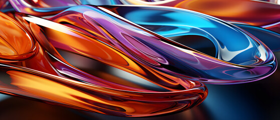 Colorful Glass 3D Object, abstract wallpaper background.