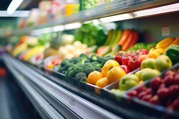 Foto op Plexiglas vegetables in supermarket © David Kreuzberg