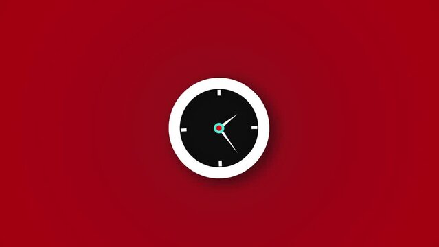 White and white color clock animation on the background