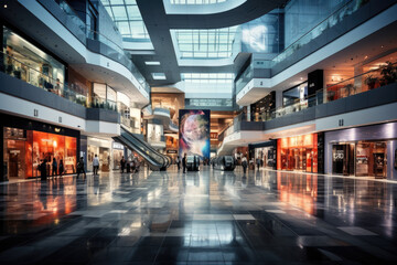 Interior of shopping mall - Powered by Adobe