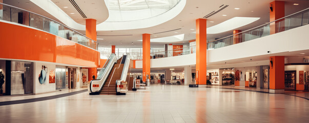 Interior of shopping mall - obrazy, fototapety, plakaty