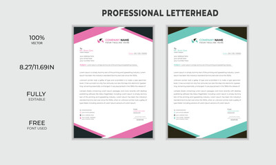 Abstract Clean Letterhead Design Modern Business Letterhead Design Template