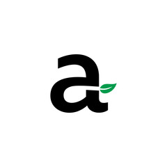 Letter A Leaf Logo. A simple, modern, minimalist and unique logo designed from the letter a and a leaf icon.