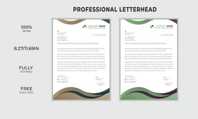 Modern clean corporate business letterhead design template / Abstract professional letterhead design eps file