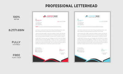 Abstract minimal business style letterhead design / simple letterhead design template