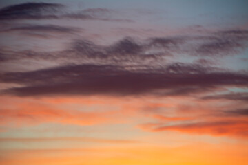 Colorful sunset in the evening sky.