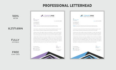 Abstract clean corporate business letterhead deisgn