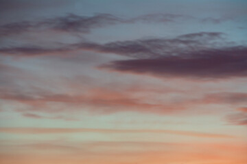 Colorful sunset in the evening sky.